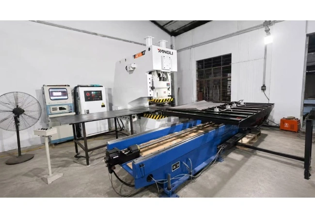 Deep throat punching press detail at ANJIA Group Guangzhou processing center